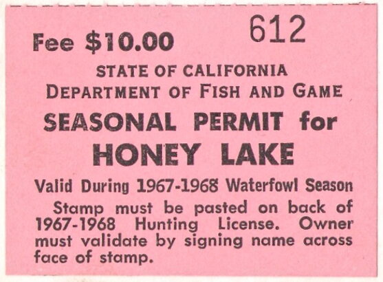 Seasonal Permit for Honey Lake