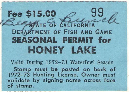Seasonal Permit for Honey Lake