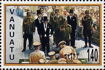 Signing of the Japanese Surrender on the American Battleship