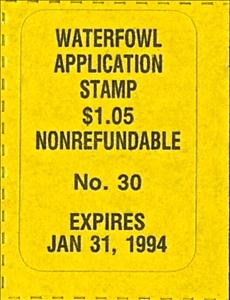 Stamp, Waterfowl Application Stamp Nonrefundable, California (CA),  , Hunting