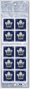 Booklet Pane, 100th Anniv. of Toronto Maple Leafs ® - Logo - Booklet pane, Canada,  , Anniversaries and Jubilees, Ice Hockey, Leaves, Sports, Winter Sports