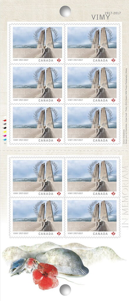 100th Anniversary of the Battle of Vimy Ridge, booklet pane