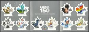 Booklet Pane, 150th Anniv. of the Confederation of Canada, Canada,  , Anniversaries and Jubilees