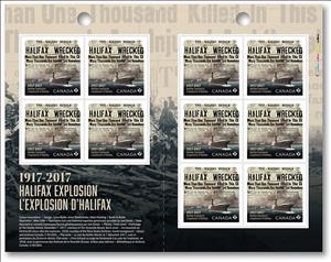 Booklet Pane, Centenary of Halifax Explosion booklet pane, Canada,  , Anniversaries and Jubilees, Motorboats, Newspapers