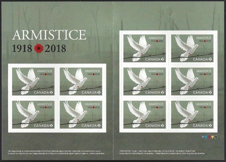 Centenary of the End of World War I booklet pane