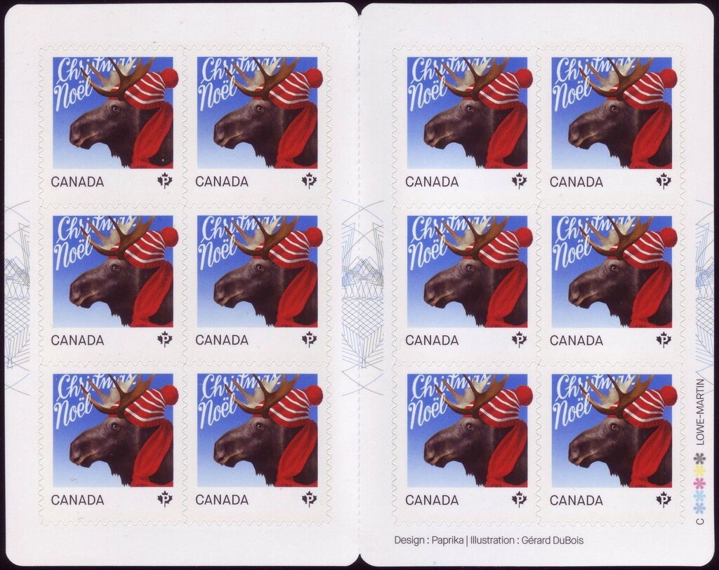 Christmas Animals: Moose, booklet pane