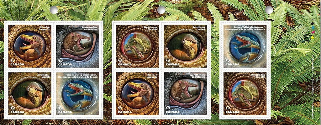 Dinosaurs of Canada, booklet pane