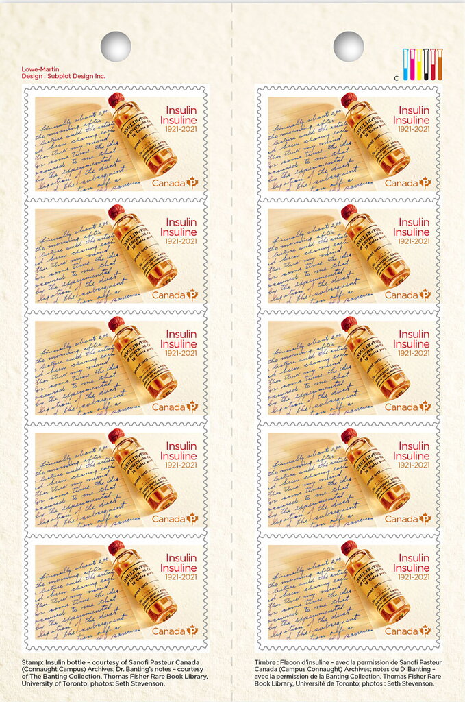 Insulin, 100th Anniversary booklet pane