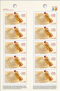 Booklet Pane, Insulin, 100th Anniversary booklet pane, Canada,  , Anniversaries and Jubilees, Medical Science, Medicines