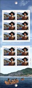 Booklet Pane, Mathieu Da Costa, booklet pane, Canada,  , Explorers, Famous People, Headgear, Rowing Boats, Sailing Ships, Ships