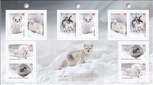 Booklet Pane, Snow Mammals booklet pane, Canada,  , Animals (Fauna), Deer, Foxes, Mammals, Rabbits