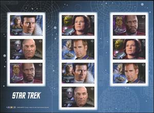 Booklet Pane, Star Trek Year 2, booklet pane, Canada,  , Actors, Anniversaries and Jubilees, Famous People, Movies, Outer Space, Star Trek, Television