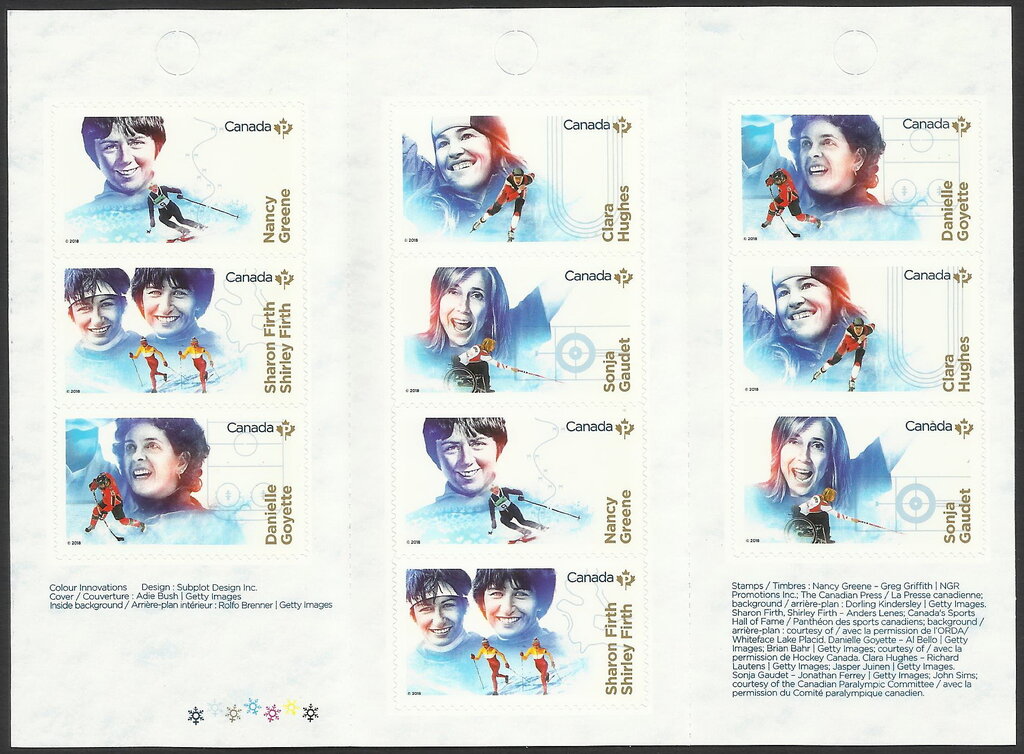 Women In Winter Sports booklet pane