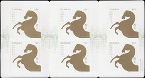 Booklet Pane, Year of the Horse booklet pane, Canada,  , Animals (Fauna), Chinese New Year, Chinese Zodiac, Horses, Mammals, New Year, Stylized Animals, Zodiac