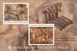 Souvenir Sheet, Ceiling Arf of the Schwarzenberg Palace, Czech Republic,  , Art, Horses