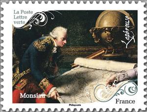 Stamp, Louis XVI giving instructions to La Pérouse June 29, 1785 by, France,  , Art, Globes, Paintings