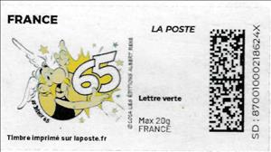 Stamp, Asterix holding 65 colour variant red missing, France,  , Anniversaries and Jubilees, Cartoons, Comics