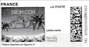 Stamp, Drom Com. Redesign without laposte logo in black, France,  , Beaches, Coastal Areas, Islands, Landscapes
