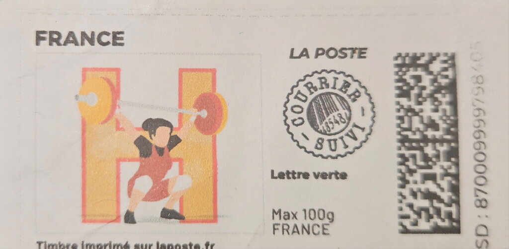 Letter H Halterophile Weightlifting Redesign Courrier Suivi