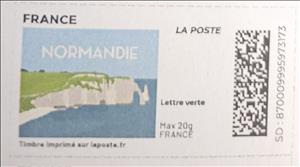 Stamp, Normandy Normandie. Redesign without laposte logo, France,  , Coastal Areas, Landscapes
