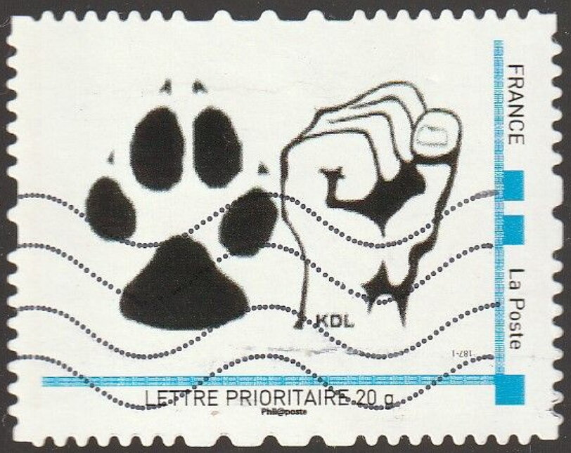 Paw print and fist signed KDL