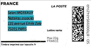 Stamp, Selarl Moreau Notaires, France,  , Lawyers - Advocates