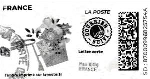 Stamp, Spring. Flowers on a Bike. Redesign without laposte logo, France,  , Bicycles, Flowers, Spring