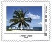 Stamp, Wind Blown Coconut Palm, France,  , Coastal Areas, Islands, Palm-trees, Trees