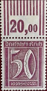 Stamp with Collectible Margin, Numeral, German Realm,  , Numbers