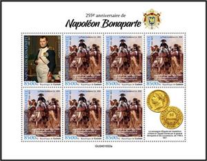 Mini Sheet, 255th Anniversary of the Birth of Napoleon Bonaparte, Guinea,  , Anniversaries and Jubilees, Emperors