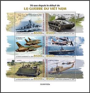 Mini Sheet, 70th Anniversary of the Beginning of the Vietnam War, Guinea,  , Anniversaries and Jubilees