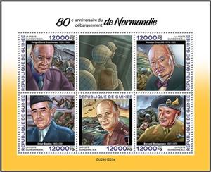 Mini Sheet, 80th Anniversary of the Normandy Landings, Guinea,  , Anniversaries and Jubilees, Second World War