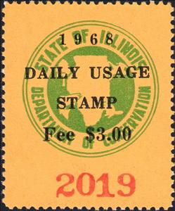 Stamp, Department of Conservation seal, Illinois (IL),  , Hunting, Maps, Seals (Emblems)