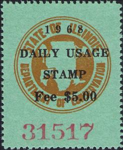 Stamp, Department of Conservation seal, Illinois (IL),  , Hunting, Maps, Seals (Emblems)