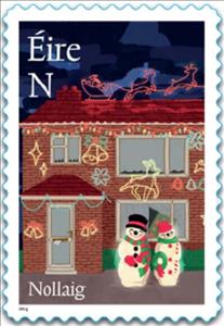 Stamp, Decorated House, Ireland,  , Christmas