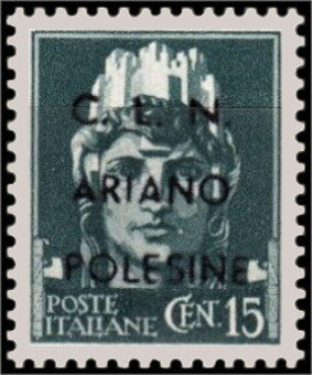 Stamp, "Italia Turrita" - Ovpt., Italy,  , Gods and goddesses, Mythology, Roman Empire, Statues, Women