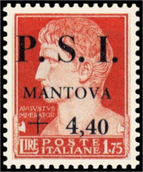Stamp, Enperor Augustus (63 B.C - 14 A.D) - Surcharged, Italy,  , Emperors, Famous People, Heads of State, Men, Roman Empire