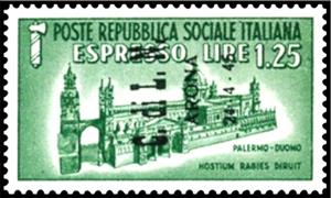 Stamp, Express - Cathedral of Palermo - Ovpt., Italy,  , Buildings, Churches - Cathedrals - Basilicas - Chapels, Monuments