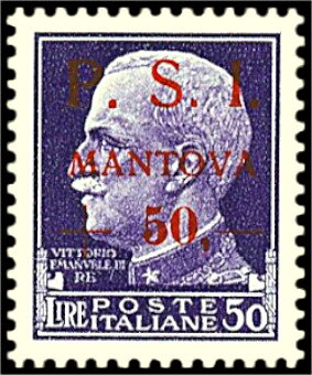 King Vittorio Emanuele III Facing Left - Surcharged
