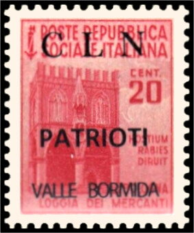 Stamp, Loggia of the Merchants, Bologna - Ovpt., Italy,  , Buildings, Monuments