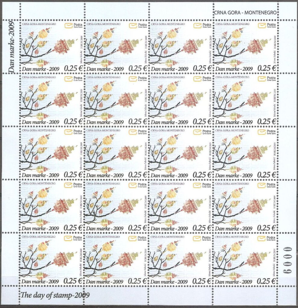 Branches and Leaves with Stamp Motifs