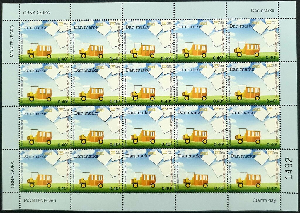 Vintage Post Car and White Stamps