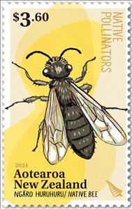 Stamp, Leioproctus pango, New Zealand,  , Animals (Fauna), Bees, Insects