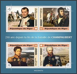 Mini Sheet, 210th Anniversary of the End of the Battle of Champaubert, Niger,  , Anniversaries and Jubilees, Battle