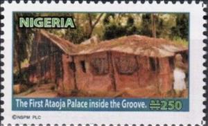 Stamp, Osogbo Grove Ataoja Palace, Nigeria,  , Palaces, UNESCO World Heritage Sites