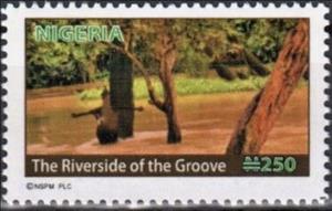 Stamp, Osogbo Grove Riverside, Nigeria,  , Landscapes, UNESCO World Heritage Sites