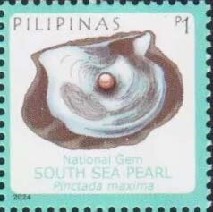 Stamp, South Sea Pearl (Pinctada maxima), Philippines,  , Jewelery, Molluscs