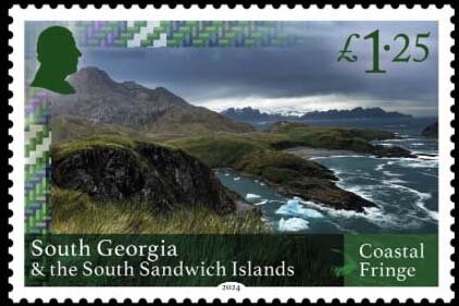 Stamp, Coastal Fringe, South Georgia and The South Sandwich Islands,  , Landscapes, Textile