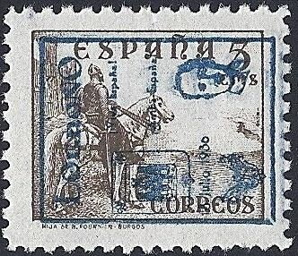 Stamp, El Cid - overprinted Logroño, Spain, Civil War,  , Animals (Fauna), Generals, Horses, Knights, Legends, Literature, Mammals, Weapons
