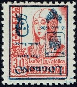 Queen Isabel I - overprinted Logroño